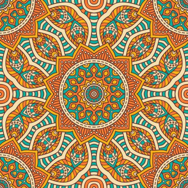 etnik çiçek seamless modeli