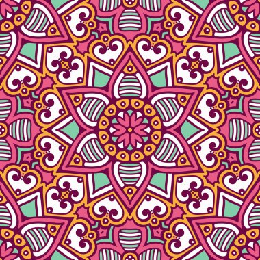 etnik çiçek seamless modeli