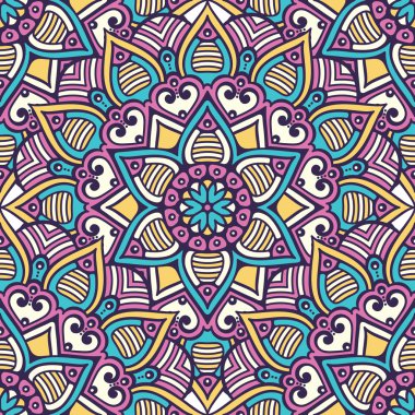 etnik çiçek seamless modeli