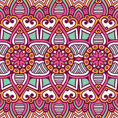 etnik çiçek seamless modeli