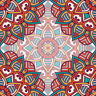 etnik çiçek seamless modeli