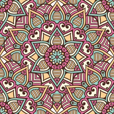 etnik çiçek seamless modeli