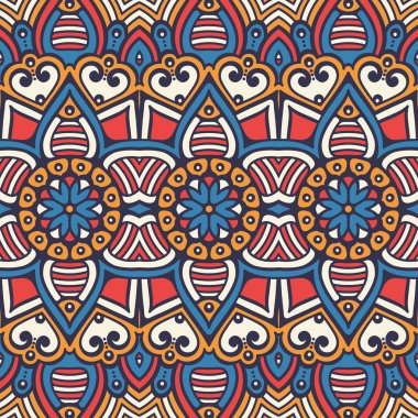 etnik çiçek seamless modeli