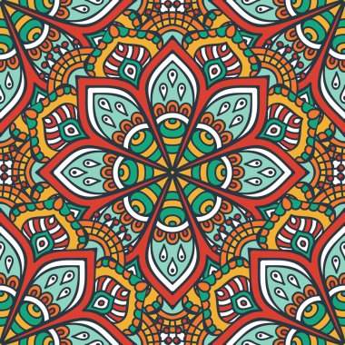 etnik çiçek seamless modeli