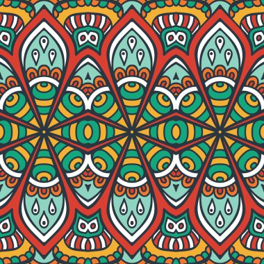 etnik çiçek seamless modeli