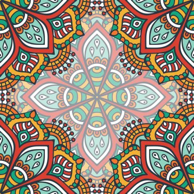 etnik çiçek seamless modeli