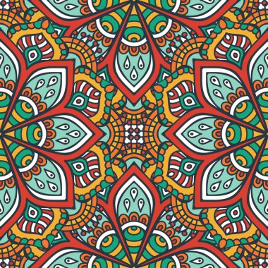 etnik çiçek seamless modeli