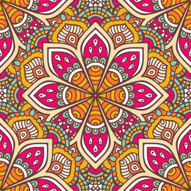 etnik çiçek seamless modeli