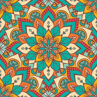 etnik çiçek seamless modeli