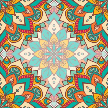 etnik çiçek seamless modeli