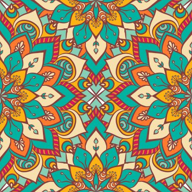 etnik çiçek seamless modeli