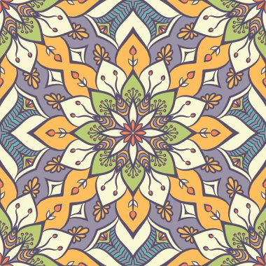 etnik çiçek seamless modeli