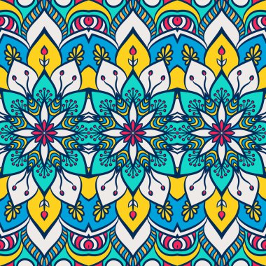 etnik çiçek seamless modeli