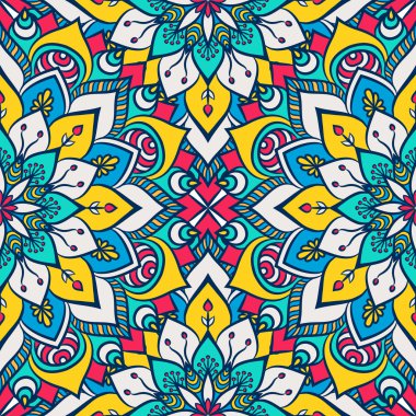 etnik çiçek seamless modeli