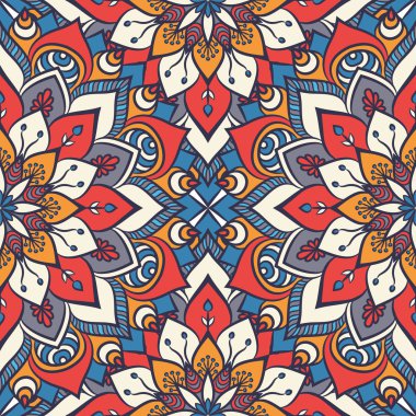 etnik çiçek seamless modeli