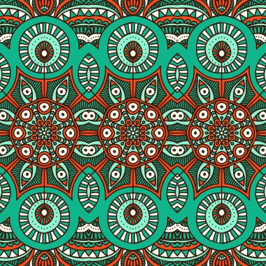 etnik çiçek seamless modeli