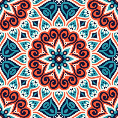 etnik çiçek seamless modeli