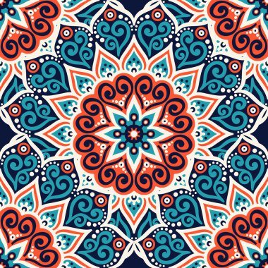 etnik çiçek seamless modeli