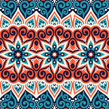 etnik çiçek seamless modeli