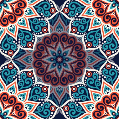 etnik çiçek seamless modeli