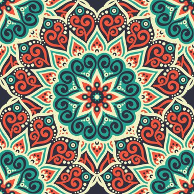 etnik çiçek seamless modeli