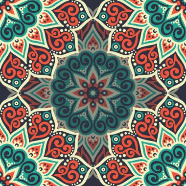 etnik çiçek seamless modeli