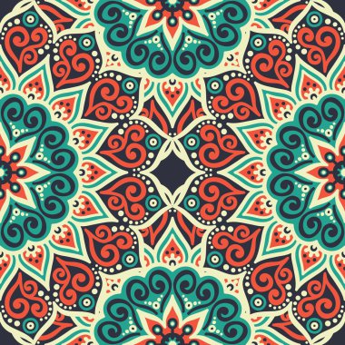 etnik çiçek seamless modeli