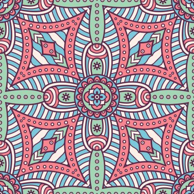 etnik çiçek seamless modeli