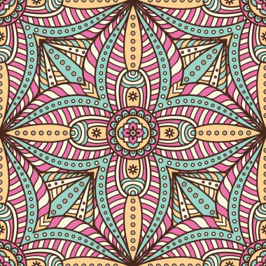 etnik çiçek seamless modeli