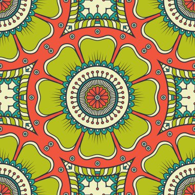 etnik çiçek seamless modeli