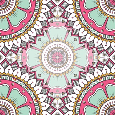 etnik çiçek seamless modeli