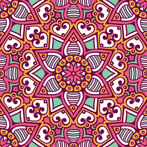 Ethnique floral motif sans couture — Image vectorielle