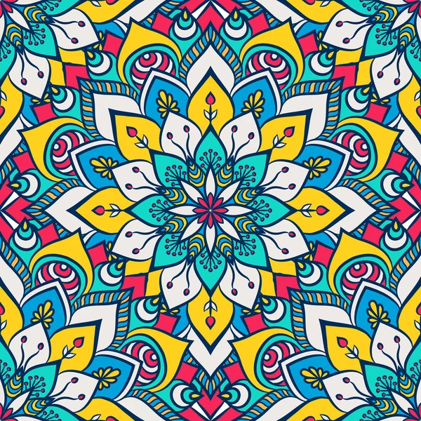 Ethnic floral seamless pattern — Stock Vector