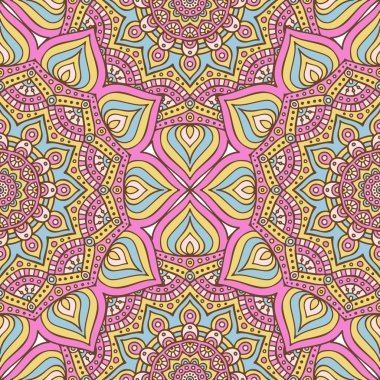 etnik çiçek seamless modeli