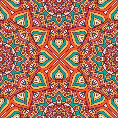 etnik çiçek seamless modeli