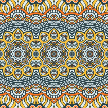 etnik çiçek seamless modeli