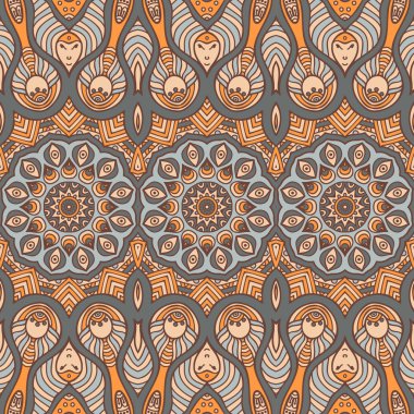 etnik çiçek seamless modeli