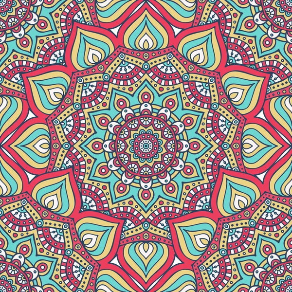 Ethnic floral seamless pattern — Stock Vector