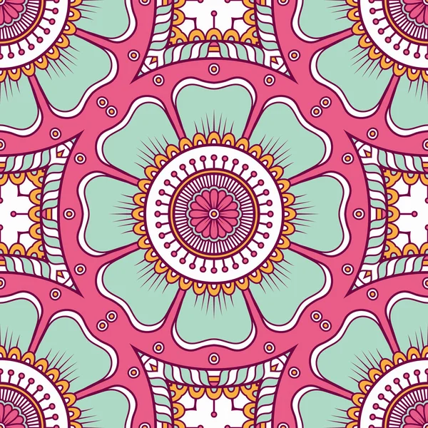 Ethnique floral motif sans couture — Image vectorielle