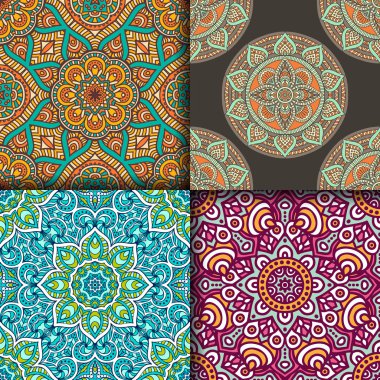 etnik çiçek seamless modeli