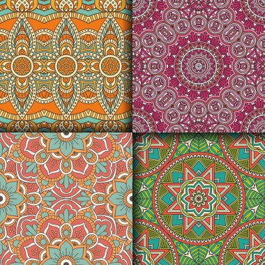 etnik çiçek seamless modeli