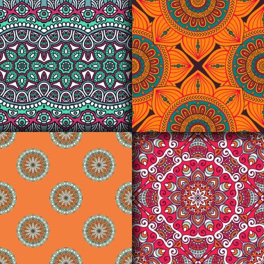 etnik çiçek seamless modeli