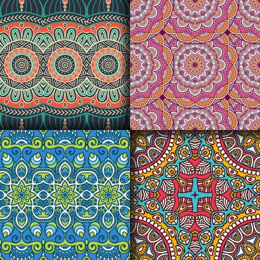 etnik çiçek seamless modeli