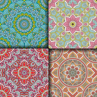 etnik çiçek seamless modeli