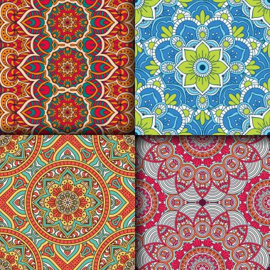 etnik çiçek seamless modeli