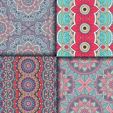 etnik çiçek seamless modeli