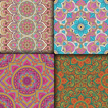 etnik çiçek seamless modeli