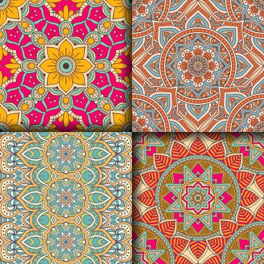 etnik çiçek seamless modeli