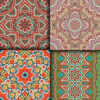 etnik çiçek seamless modeli