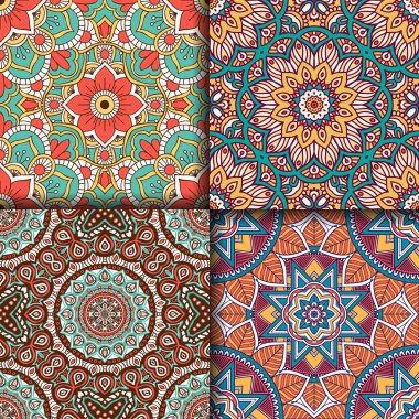 etnik çiçek seamless modeli